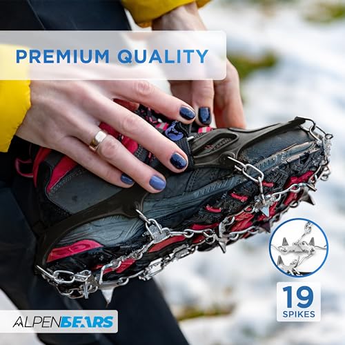Premium Climbing Crampons with 19 Stainless Steel Spikes