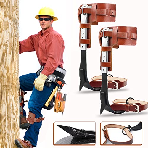 GothicBride Tree Climbing Spikes Set with Leathergear