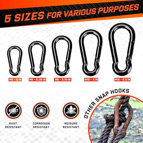 12Pcs Heavy Duty Carabiner Clip for Climbing Gear