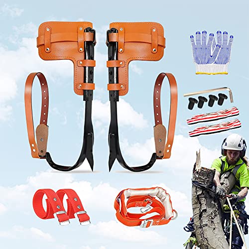 Upgrade Leather Tree Climbing Spurs Set with Accessories