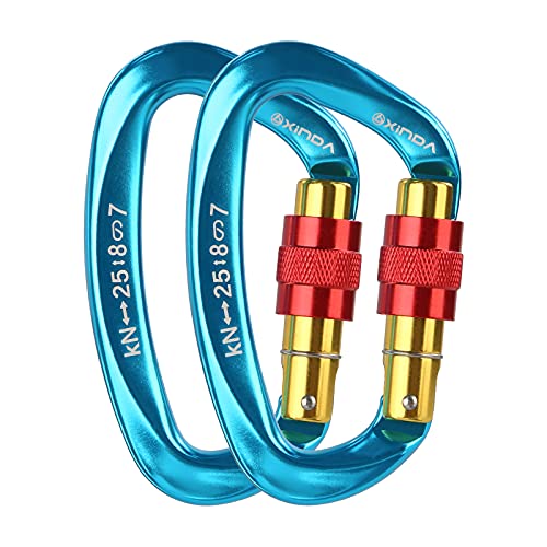 XINDA Professional Screw Lock Carabiner Clips for Climbing