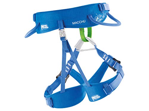 PETZL MACCHU Kids' Adjustable Climbing Harness - Blue