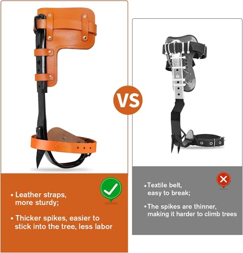Upgrade Leather Tree Climbing Spurs Set with Accessories
