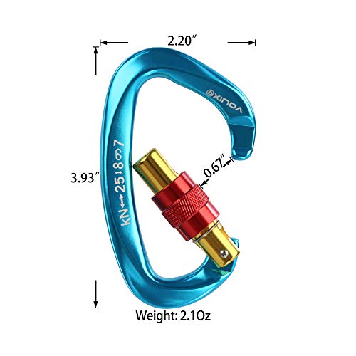 XINDA Professional Screw Lock Carabiner Clips for Climbing