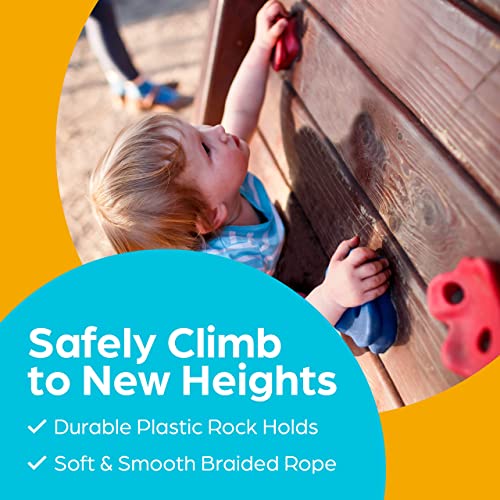 Kids Rock Climbing Kit with 25 Holds & Rope