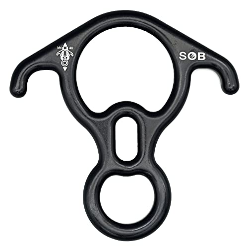 Black 40KN Rescue Figure 8 Descender Climbing Gear