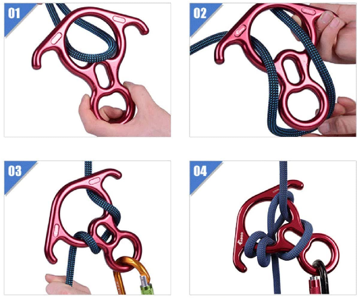 Aluminum Figure 8 Descender for Rock Climbing Rescue