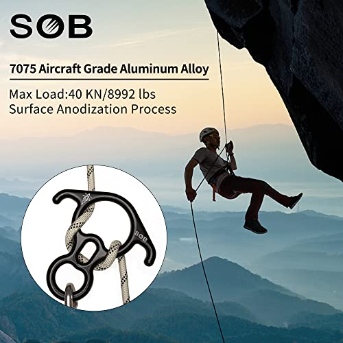 Black 40KN Rescue Figure 8 Descender Climbing Gear