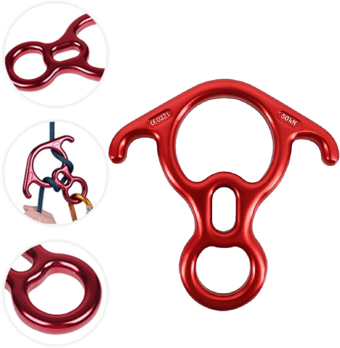 Aluminum Figure 8 Descender for Rock Climbing Rescue