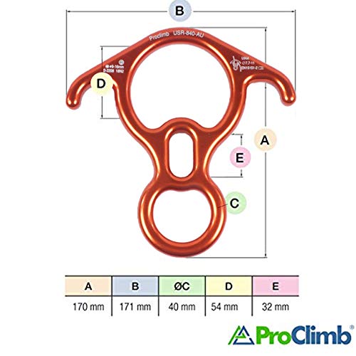 ProClimb 40 kN Stainless Steel Figure 8 Descender