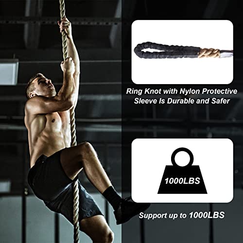 10ft 100% Natural Hemp Climbing Rope - 1.5in