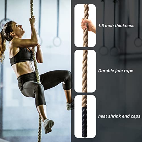 10ft 100% Natural Hemp Climbing Rope - 1.5in