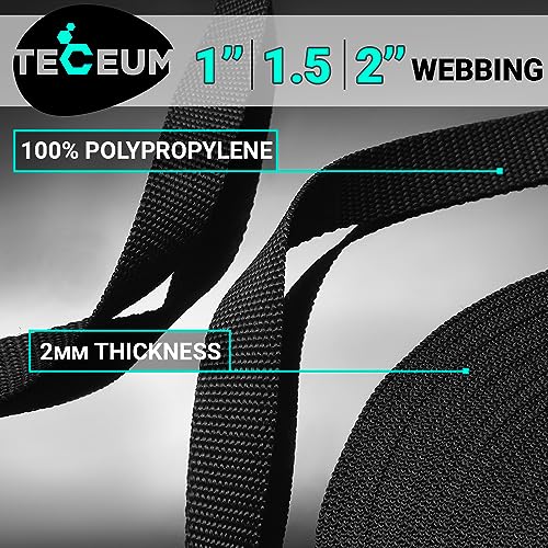 1" Black Webbing - 10 Yards for Climbing