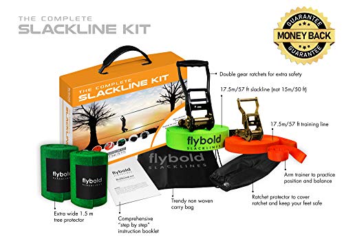 flybold 57 ft Slackline Kit for Kids and Adults