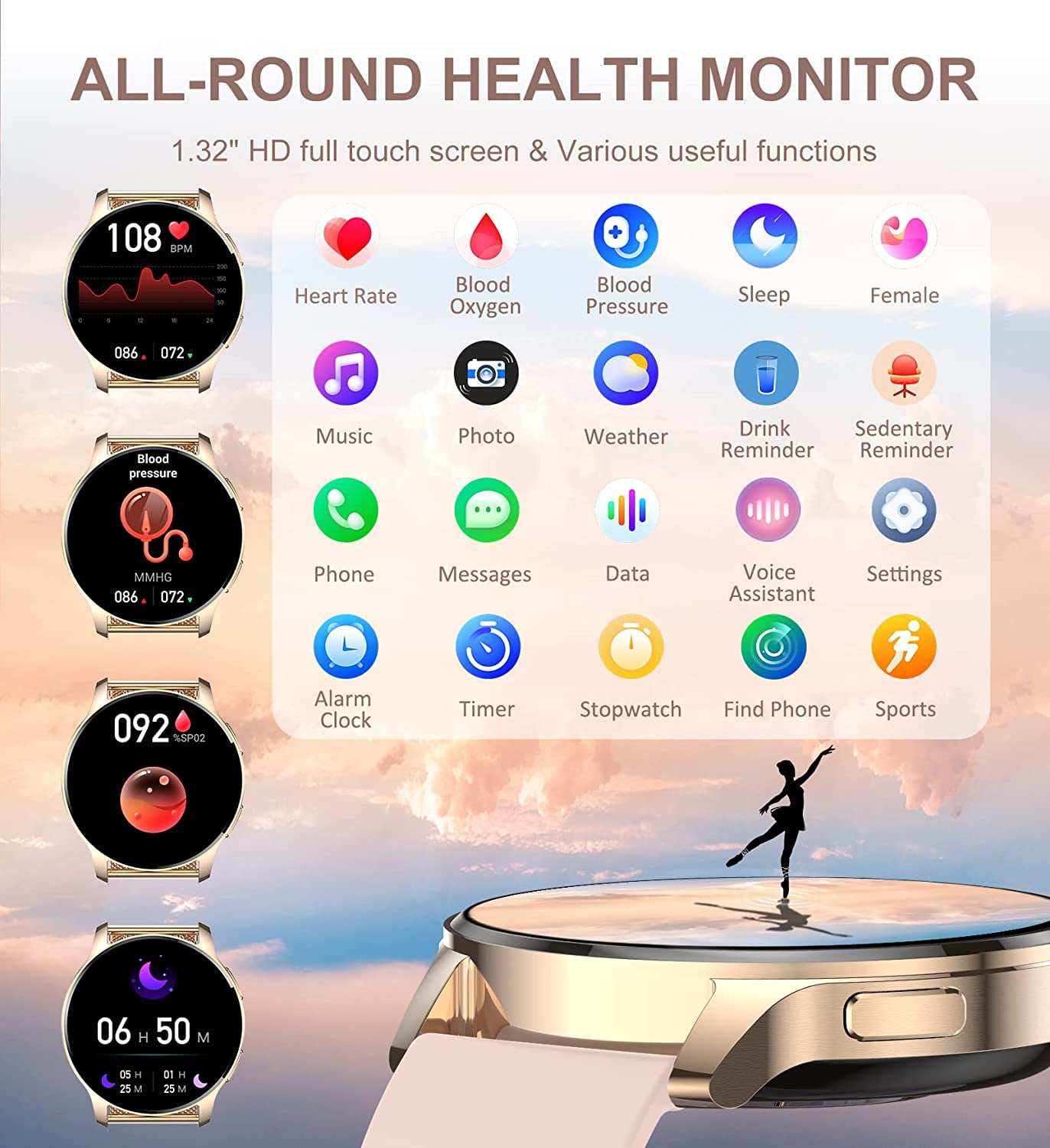 Women's Smartwatch with Call Function & Fitness Tracking