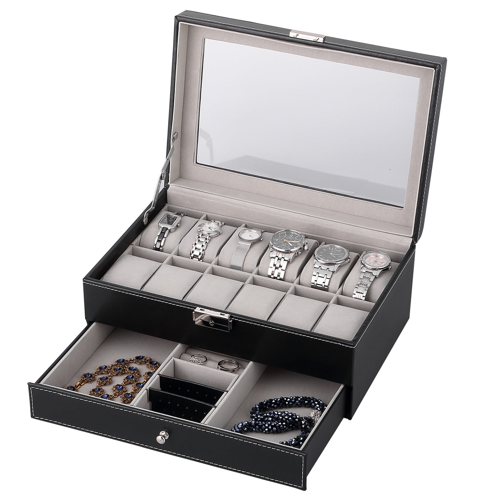 UTEN Men's Leather Watch Box - 12 Slots
