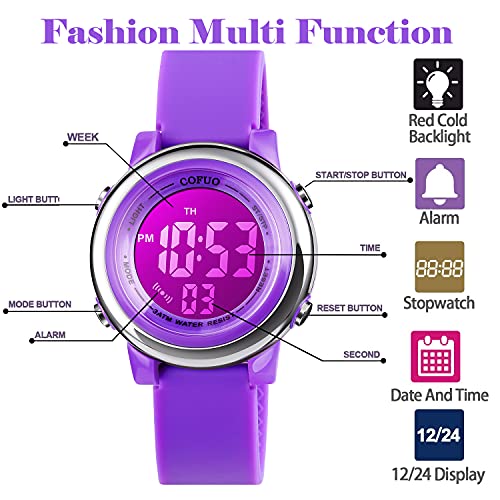 Waterproof Kids LED Sports Watch with Stopwatch
