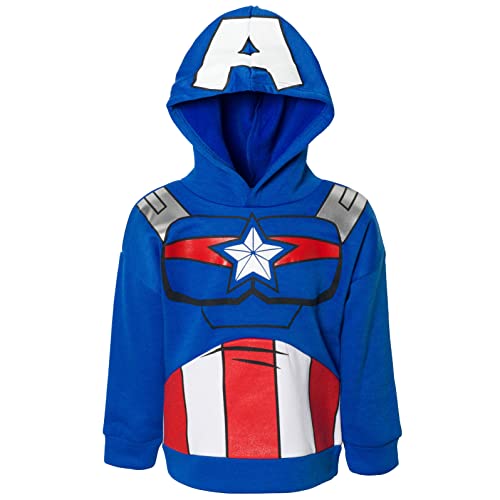 Marvel Avengers Captain America Toddler Boys Cosplay Fleece Pullover Hoodie Pants Set 4T