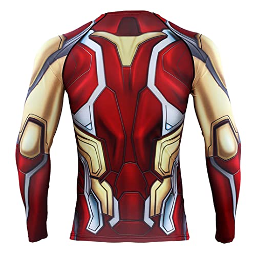Men's 3D Captain Compression T-Shirt, Iron Design-XS