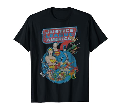 Justice League Retro Poster T-Shirt - DC Comics