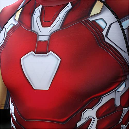 Men's 3D Captain Compression T-Shirt, Iron Design-XS