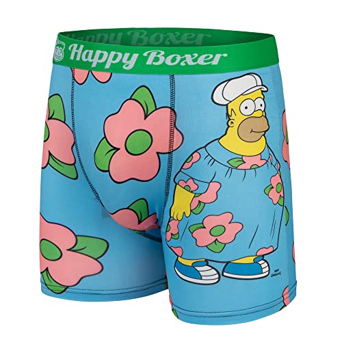 Happy Boxer Simpson's Mens Performance Boxer Brief Poly Spandex Men's Boxer Brief Sports Underwear (Homer/Itchy & Scratchy/Homer, Medium)