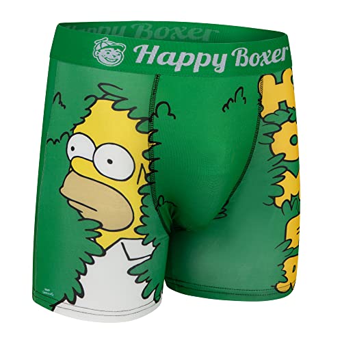Happy Boxer Simpson's Mens Performance Boxer Brief Poly Spandex Men's Boxer Brief Sports Underwear (Homer/Itchy & Scratchy/Homer, Medium)