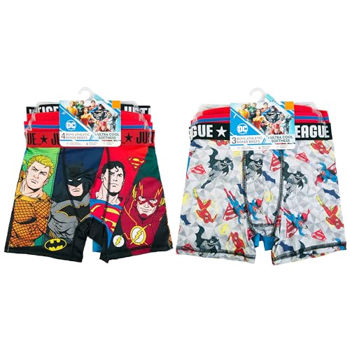 DC Comics Superhero Boxer Briefs Multipacks with Batman, Flash, Superman & more, sizes 4, 6, 8, 10, 12