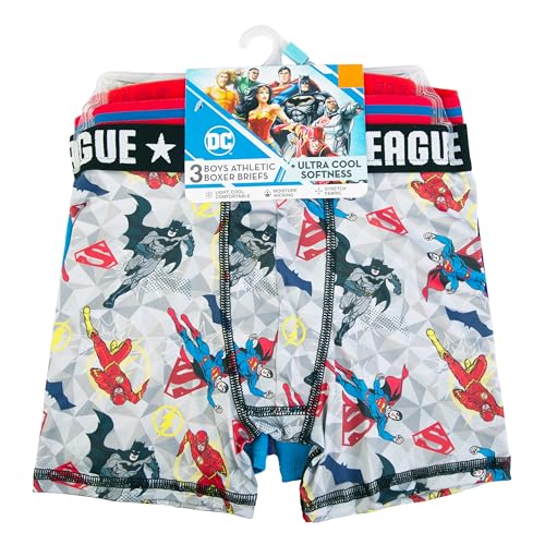 DC Comics Superhero Boxer Briefs Multipacks with Batman, Flash, Superman & more, sizes 4, 6, 8, 10, 12
