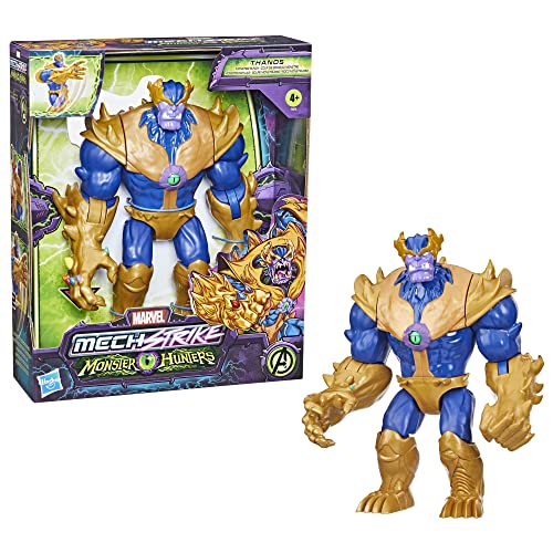 Marvel Avengers Mech Strike Monster Hunters Monster Punch Thanos Toy, 9-Inch-Scale Deluxe Action Figure, Toys for Kids Ages 4 and Up