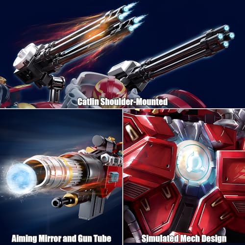 HIGH GODO Mech Robot Transforming Building Blocks Set for Adults,City Warrior Justice Hero Soldier Mech Model Building Kit, Cool Creative Robots Toys Gift for Teens Boys, 588 PCS