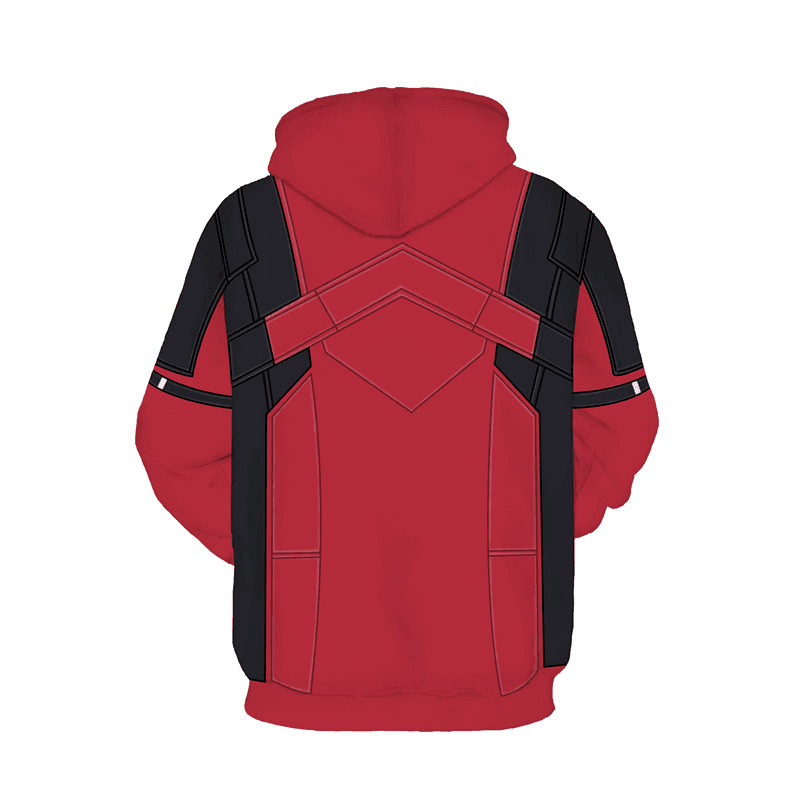 Superhero Deadpool Cosplay Hoodie 3D Hooded Polyester Spring Deadpool Hooded Halloween Unisex Fashion Jacket  Thin Party Costume