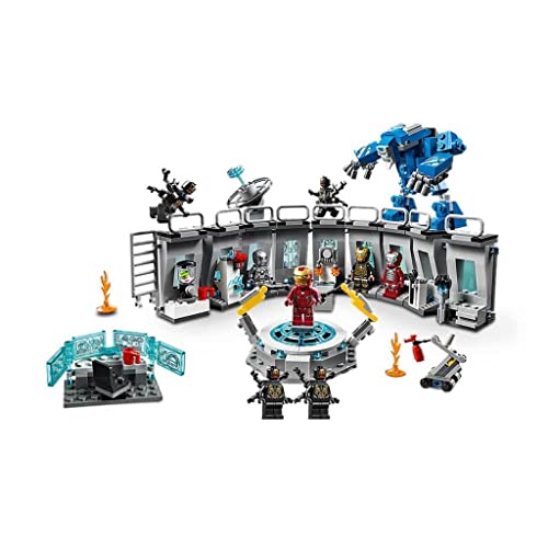 LEGO 76125 Super Heroes Marvel Avengers Iron Man Hall of Armor, Modular Lab with 6 Marvel Universe Minifigures, Playset