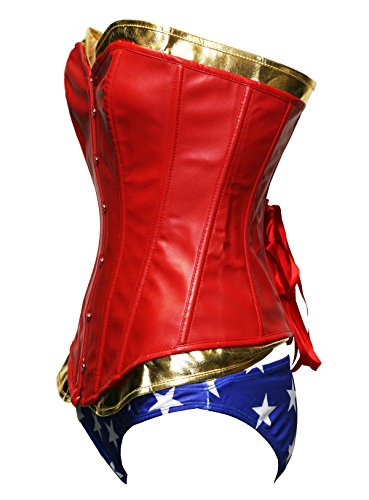 Bslingerie® Woman Halloween Costume Overbust Corset with Shorts (M, Boned Corset with Shorts)