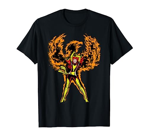 Marvel X-Men Dark Phoenix Fire Classic Graphic T-Shirt T-Shirt