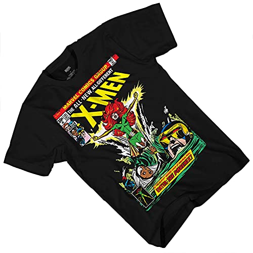 Marvel Mens Comics Group Shirt - X-Men Wolverine, Pheonix, Cyclops Mens Tee - Throwback Classic T-Shirt (Black Phoenix, Large)