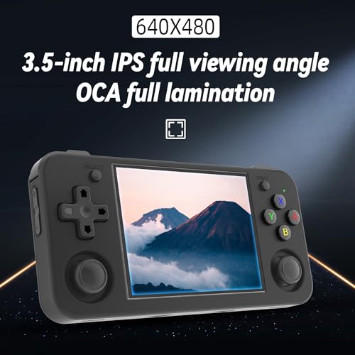 RG35XX H Retro Handheld Game Console , 3.5 Inch IPS Screen Linux System Built-in 64G TF Card 5528 Games Support HDMI TV Output 5G WiFi Bluetooth 4.2 (Black)
