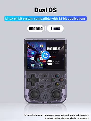 ANBERNIC RG353V Handheld Game Console Support Dual OS Android 11+ Linux, 5G WiFi 4.2 Bluetooth RK3566 64BIT 64G TF Card 4450 Classic Games 3.5 Inch IPS Screen 3500mAh Battery