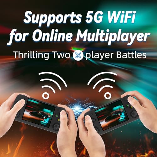 RG35XX H Retro Handheld Game Console , 3.5 Inch IPS Screen Linux System Built-in 64G TF Card 5528 Games Support HDMI TV Output 5G WiFi Bluetooth 4.2 (Black)