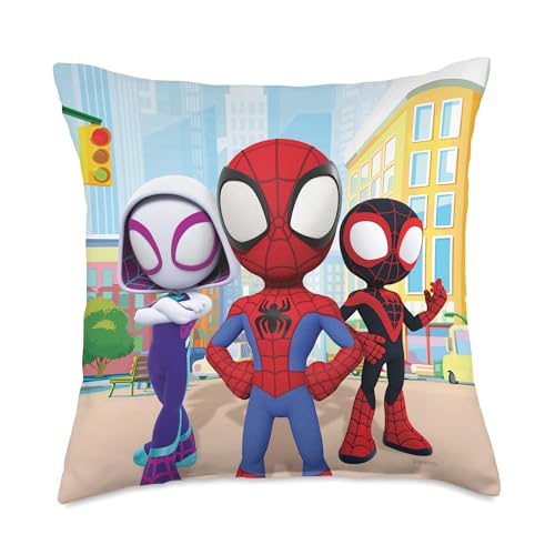 Marvel Amazing Friends Spidey Team Group Throw Pillow, 18x18, Multicolor