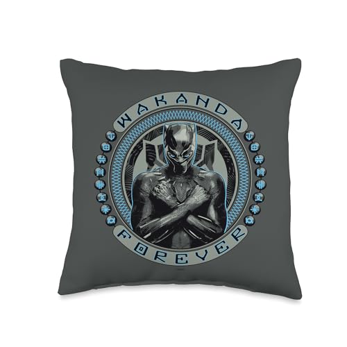 Marvel Black Panther T'Challa Wakanda Forever Throw Pillow, 16x16, Multicolor