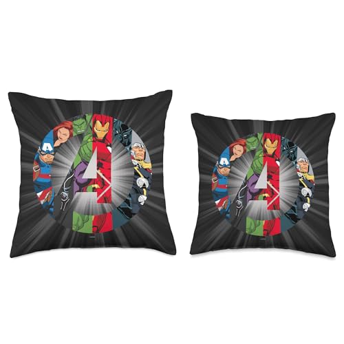 Marvel Avengers Assemble A Logo Throw Pillow, 1 Count (Pack of 1), Multicolor
