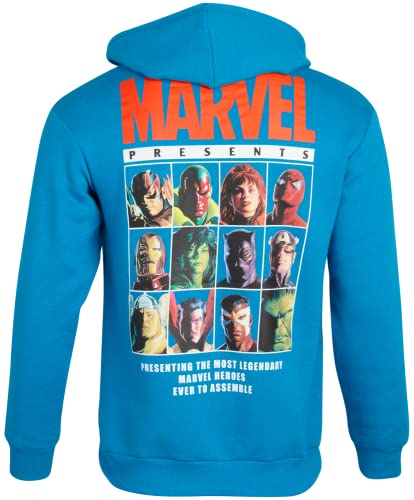 Marvel Avengers Retro Fleece Hoodie - Large Blue