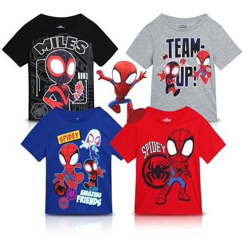 Spider-Man T-Shirt 4 Pack - Boys Spider-Verse Tee