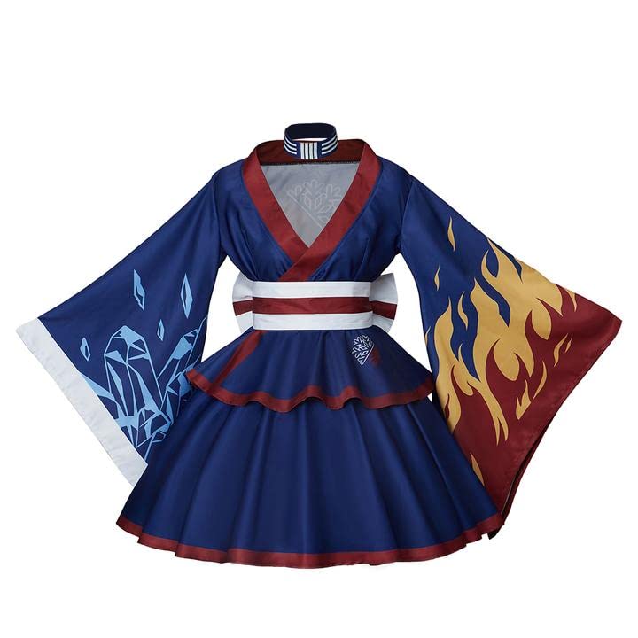 MelangCos Women's Asui Tsuyu Kimono Dress Todoroki Cosplay Costume Japanese Lolita Robe