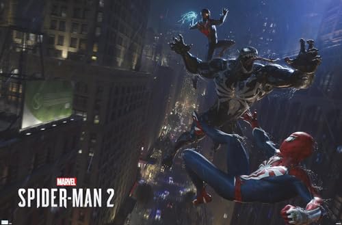 Trends International Marvel's Spider-Man 2 - Fight with Venom Wall Poster, 22.37" x 34.00", Premium Unframed Version