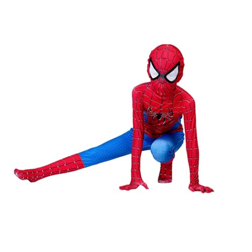 Redleo Spider Costume for Kids, Halloween Costumes Super Hero Cosplay 3D Spandex Bodysuit Jumpsuit for Boys Children
