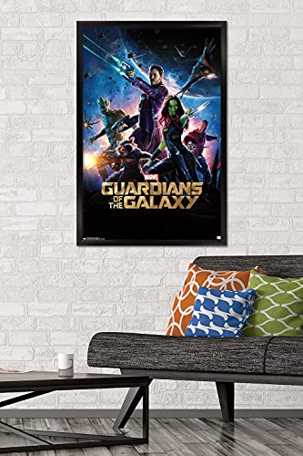 Trends International Marvel Cinematic Universe - Guardians of the Galaxy - One Sheet Wall Poster, 22.375" x 34", Black Framed Version
