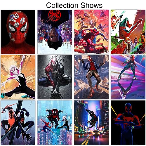moriso Teens Hero Cartoon Posters (12 Pack with Wall Collage Kit) 14" x 11" Super Hero Poster Art Print Home Living Room Wall Decoration Room Decor Unframed