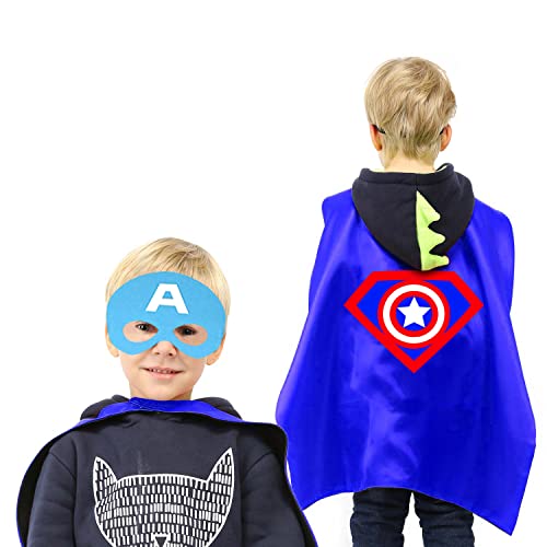 VOSOE Superhero Capes and Masks Cosplay Costumes Birthday Party Christmas Halloween Dress up Gift for Kids (Hulk 5 Sets)